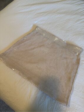 Elodie Reed Sequin Skirt in Champagne